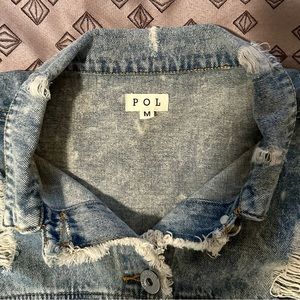 This Jean Jacket here is a distressed POL Jean jacket size MEDIUM